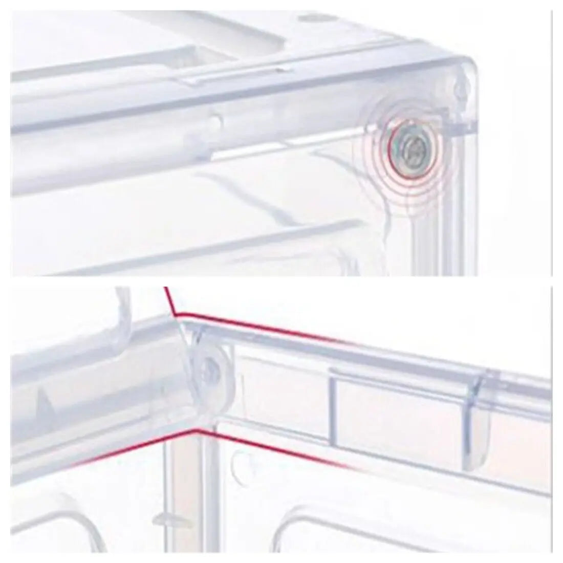 6 Pack Transparent Shoe Boxes, Magnetic Stackable Shoe Organiser with Flip Cover, Space Saving Clear Shoe Cases for Home Storage