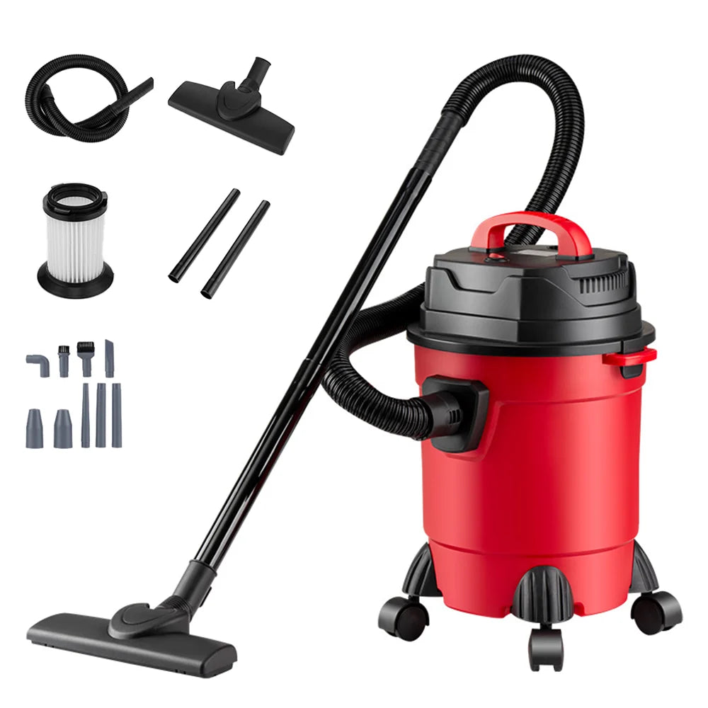 15L/18L Dry/Wet Dust Vacuum Cleaner 4m Cord Handheld Blow Function Large Bucket Design for Home Car Commercial Use