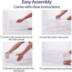 6 Pack Transparent Shoe Boxes, Magnetic Stackable Shoe Organiser with Flip Cover, Space Saving Clear Shoe Cases for Home Storage