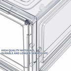 6 Pack Transparent Shoe Boxes, Magnetic Stackable Shoe Organiser with Flip Cover, Space Saving Clear Shoe Cases for Home Storage