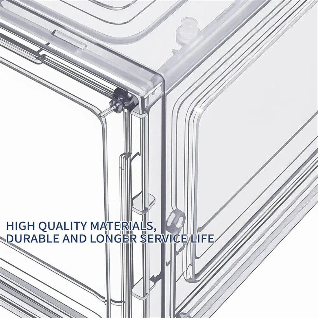 6 Pack Transparent Shoe Boxes, Magnetic Stackable Shoe Organiser with Flip Cover, Space Saving Clear Shoe Cases for Home Storage