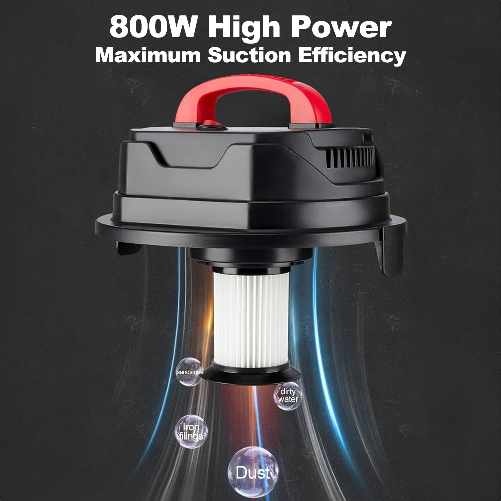 15L/18L Dry/Wet Dust Vacuum Cleaner 4m Cord Handheld Blow Function Large Bucket Design for Home Car Commercial Use