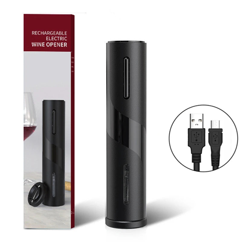 Electric Wine Bottle Opener USB Rechargable Automatic Red Wine Corkscrew Foil Cutter Vacuum Stopper Aerator Pourer Set
