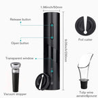 Electric Wine Bottle Opener USB Rechargable Automatic Red Wine Corkscrew Foil Cutter Vacuum Stopper Aerator Pourer Set