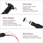 Electric Wine Bottle Opener USB Rechargable Automatic Red Wine Corkscrew Foil Cutter Vacuum Stopper Aerator Pourer Set
