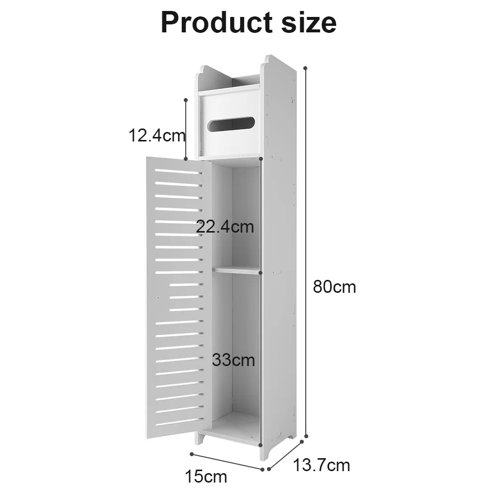 Bathroom Storage Cabinet Toilet Paper Narrow Holder Stand Save Space Multi Layered Bathroom Cabinet Large Capacity Storage Shelf