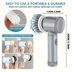 Electric Spin Scrubber, Bathroom Cordless Cleaning Brush Power Scrubber with 5 Replaceable Brush Heads, Electric Cleaning Brush