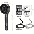4 Modes Self-cleaning Shower Head with Silicone Brush One-Key Stop Water Massage High Pressure ABS Showerhead with Filter