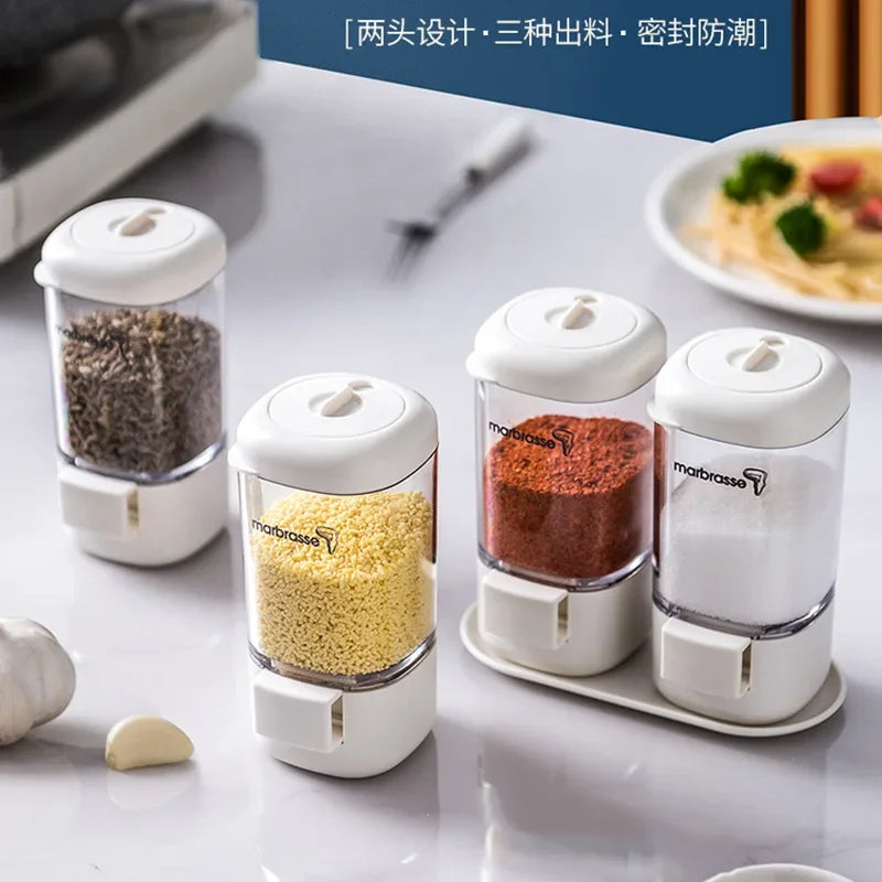 Kitchen Tools Measurable Salt Control Bottle Seasoning Bottle Combination Suit Seasoning Jar Bottle Press Type Salt Sprink