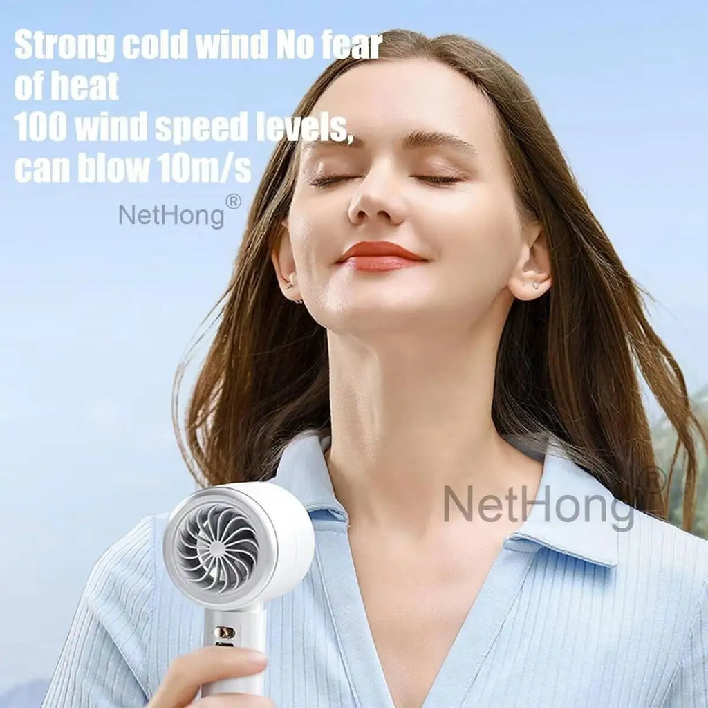 3000Amh Portable 3 Speeds USB Rechargeable Mini Folding Handheld Fan Cooling UK~