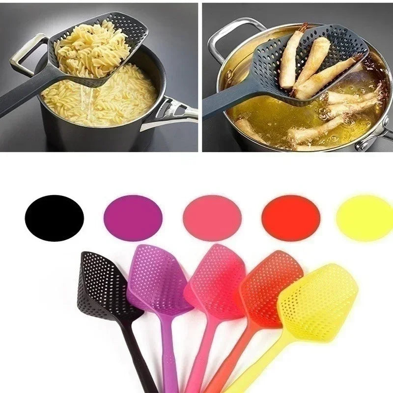 2026 Plastic Kitchen Cooking Shovel Soup Spoon Large Colander Food Strainer Scoop Drain Filter Household Tools