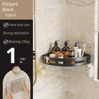 NEW 3/2/1 PCS Adhensive Bathroom Shampoo Holder Shower Caddy Shelves Storage No Drill Shelf Corner Towel Holder Shelves For