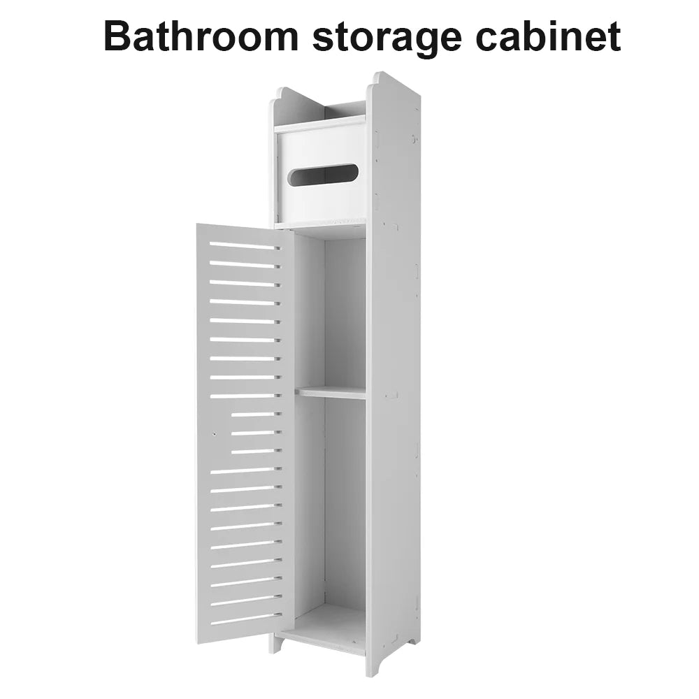 Bathroom Storage Cabinet Toilet Paper Narrow Holder Stand Save Space Multi Layered Bathroom Cabinet Large Capacity Storage Shelf