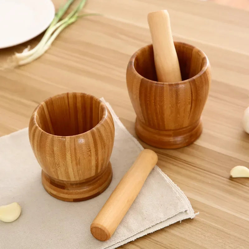 Nature Bamboo Mashed Garlic Garlic Herb Spice Mixing Grinding Crusher  Kitchen Gadgets Accessories