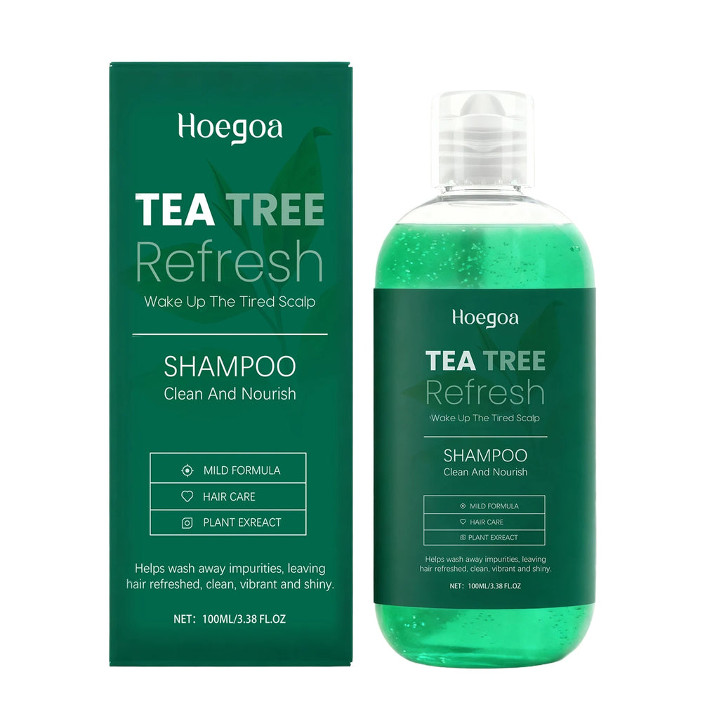 Tea Tree Essential Shampoo Natural Formula Oil Control Anti Dandruff Scalp Purifying Cleansing Soothing Moisturizing Hair