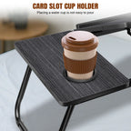 Laptop Desk, Laptop Bed Table with Foldable Legs & Cup Slot, Reading Holder Notebook Stand Breakfast Bed Tray Book Holder