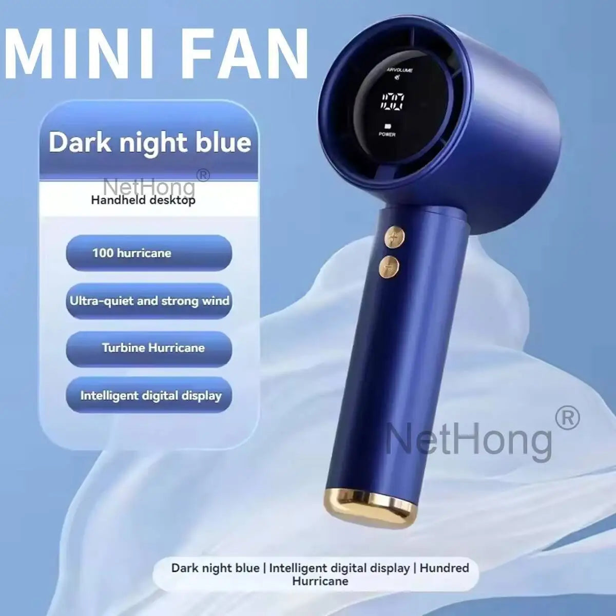 3000Amh Portable 3 Speeds USB Rechargeable Mini Folding Handheld Fan Cooling UK~