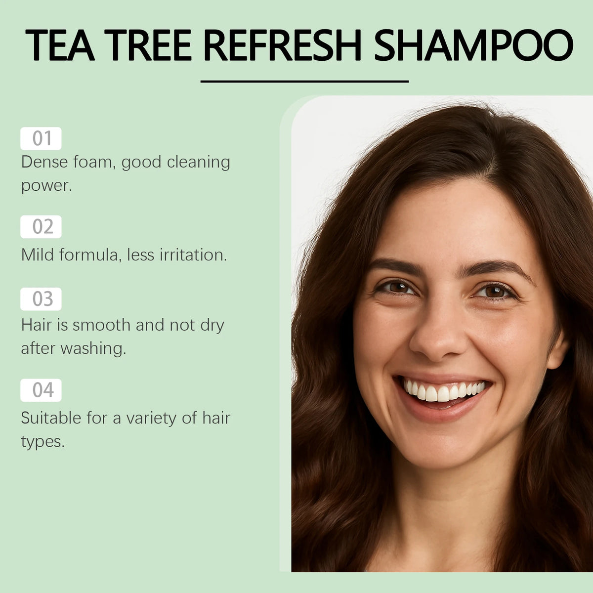 Tea Tree Essential Shampoo Natural Formula Oil Control Anti Dandruff Scalp Purifying Cleansing Soothing Moisturizing Hair