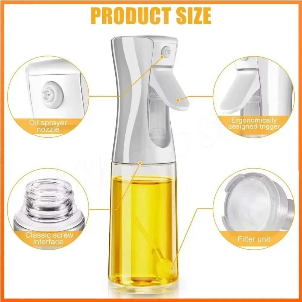200/300/500ml Oil Sprayer Dispenser Versatile Kitchen Cooking Tool Portable Seasoning Bottle Ideal for Home Camping Dining Bar