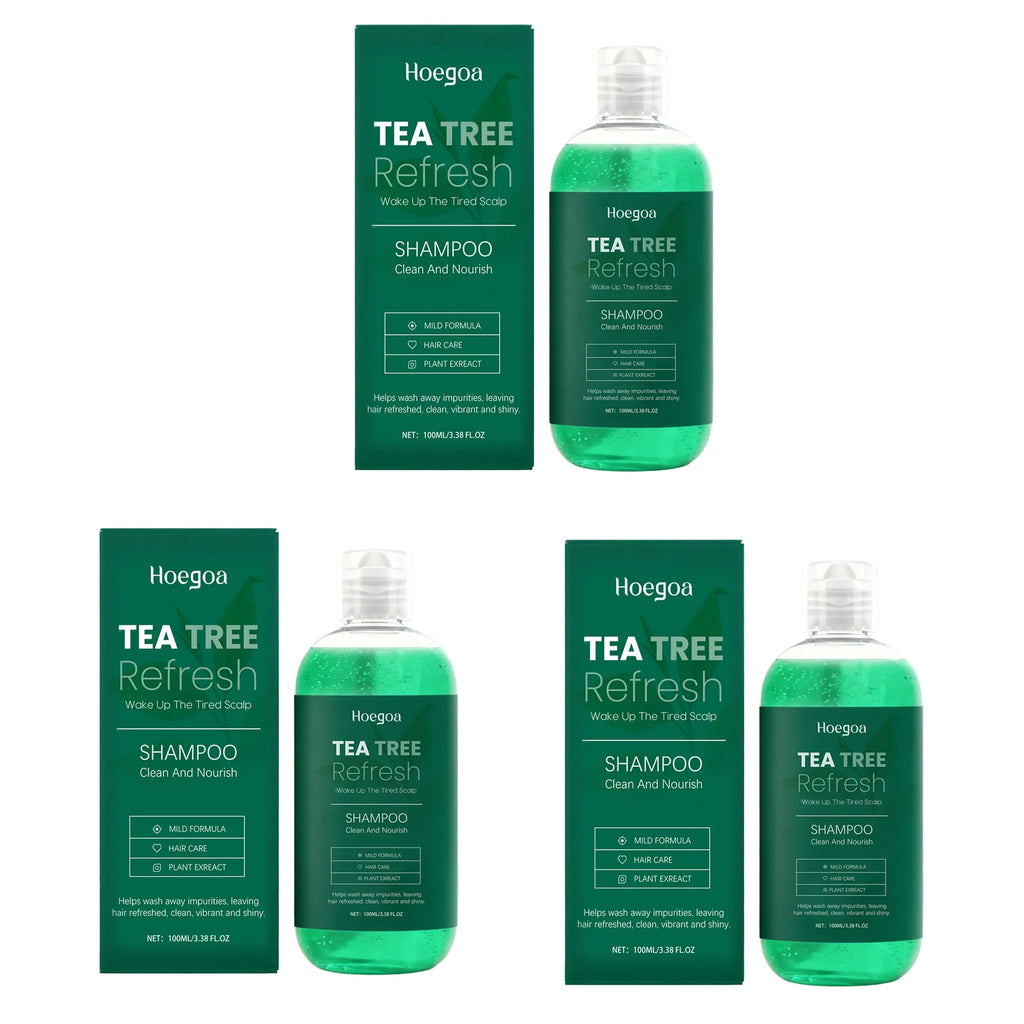 Tea Tree Essential Shampoo Natural Formula Oil Control Anti Dandruff Scalp Purifying Cleansing Soothing Moisturizing Hair