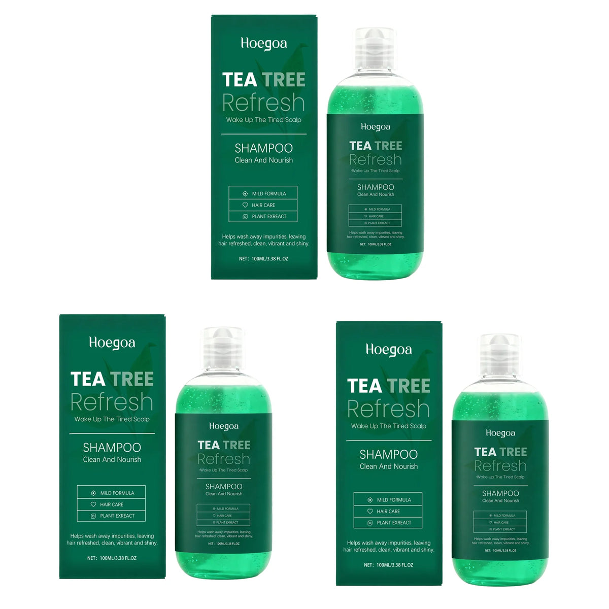 Tea Tree Essential Shampoo Natural Formula Oil Control Anti Dandruff Scalp Purifying Cleansing Soothing Moisturizing Hair