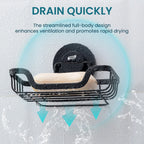TAILI Soap Holder Bar Soap Dish Suction Cup, Bar Soap Rack for Shower Wall, Draining Soap Saver Tray for Bathroom, Tub, Kitchen