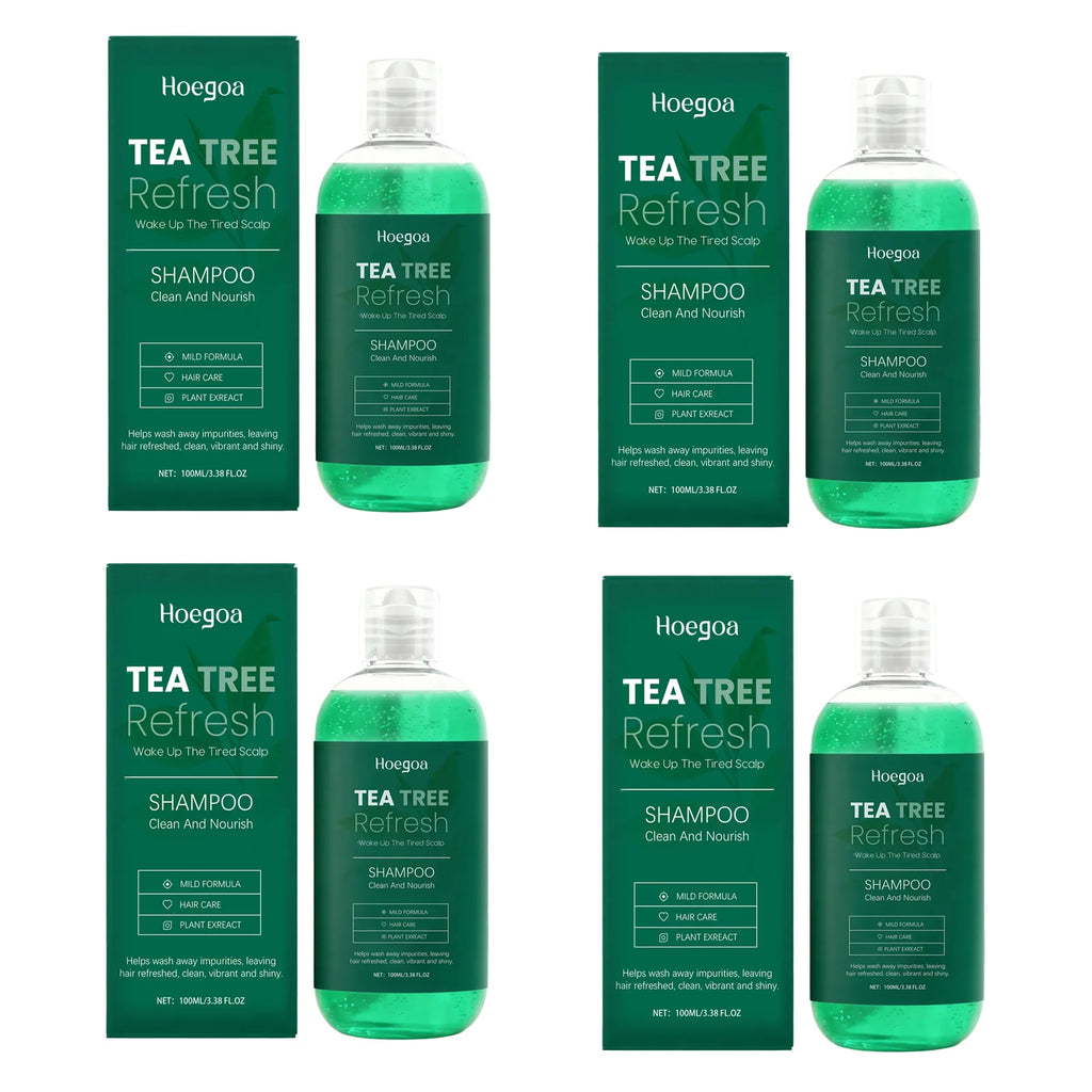 Tea Tree Essential Shampoo Natural Formula Oil Control Anti Dandruff Scalp Purifying Cleansing Soothing Moisturizing Hair