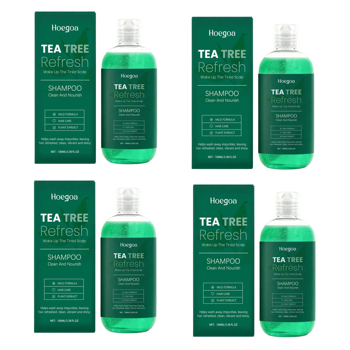 Tea Tree Essential Shampoo Natural Formula Oil Control Anti Dandruff Scalp Purifying Cleansing Soothing Moisturizing Hair