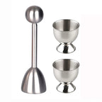 Egg Shell Opener Stainless Steel Egg Cup Holders Hard Soft Boiled Egg Topper Cutter Cracker Kitchen Tools Gadget for Cooking