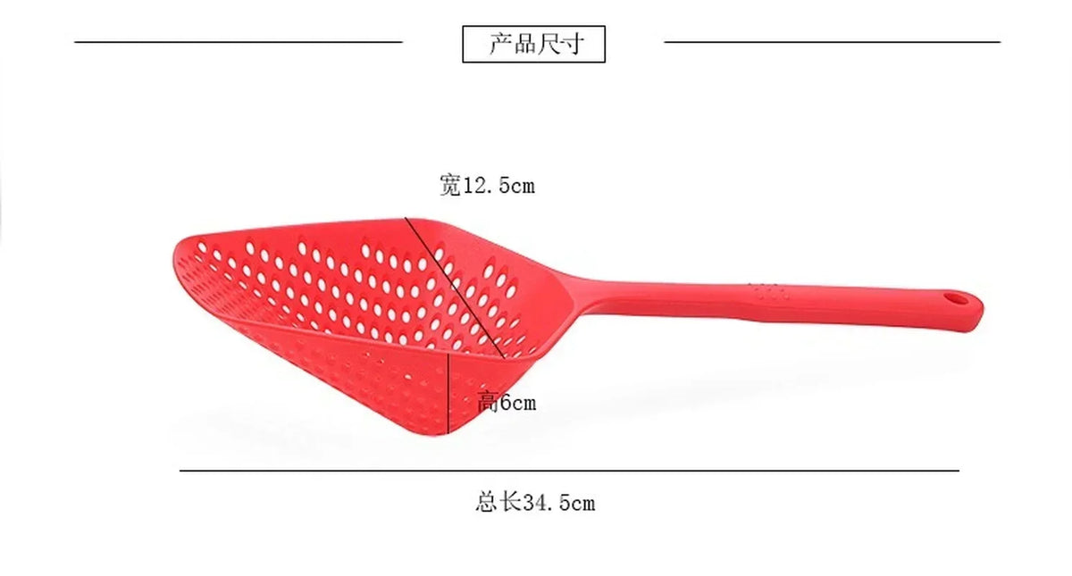 2026 Plastic Kitchen Cooking Shovel Soup Spoon Large Colander Food Strainer Scoop Drain Filter Household Tools