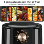 5.5L Manual Air Fryer Large Oven Low Fat Healthy Oil free Frying 1800W Black White