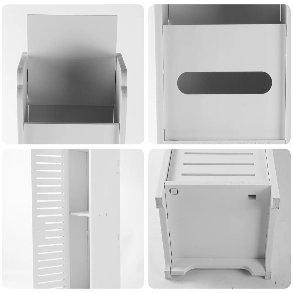 Bathroom Storage Cabinet Toilet Paper Narrow Holder Stand Save Space Multi Layered Bathroom Cabinet Large Capacity Storage Shelf