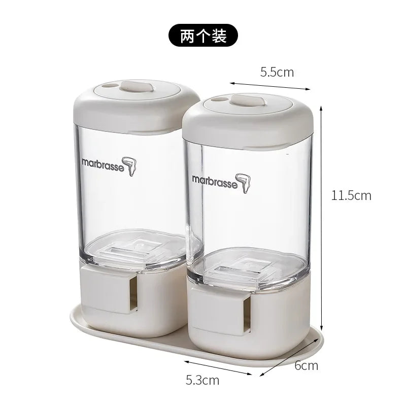Kitchen Tools Measurable Salt Control Bottle Seasoning Bottle Combination Suit Seasoning Jar Bottle Press Type Salt Sprink