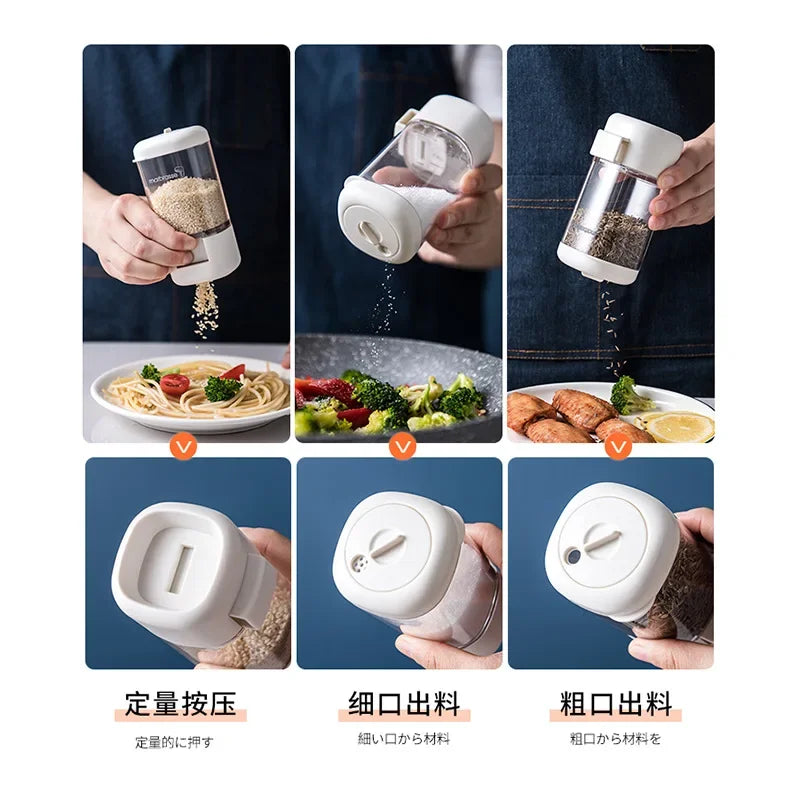 Kitchen Tools Measurable Salt Control Bottle Seasoning Bottle Combination Suit Seasoning Jar Bottle Press Type Salt Sprink