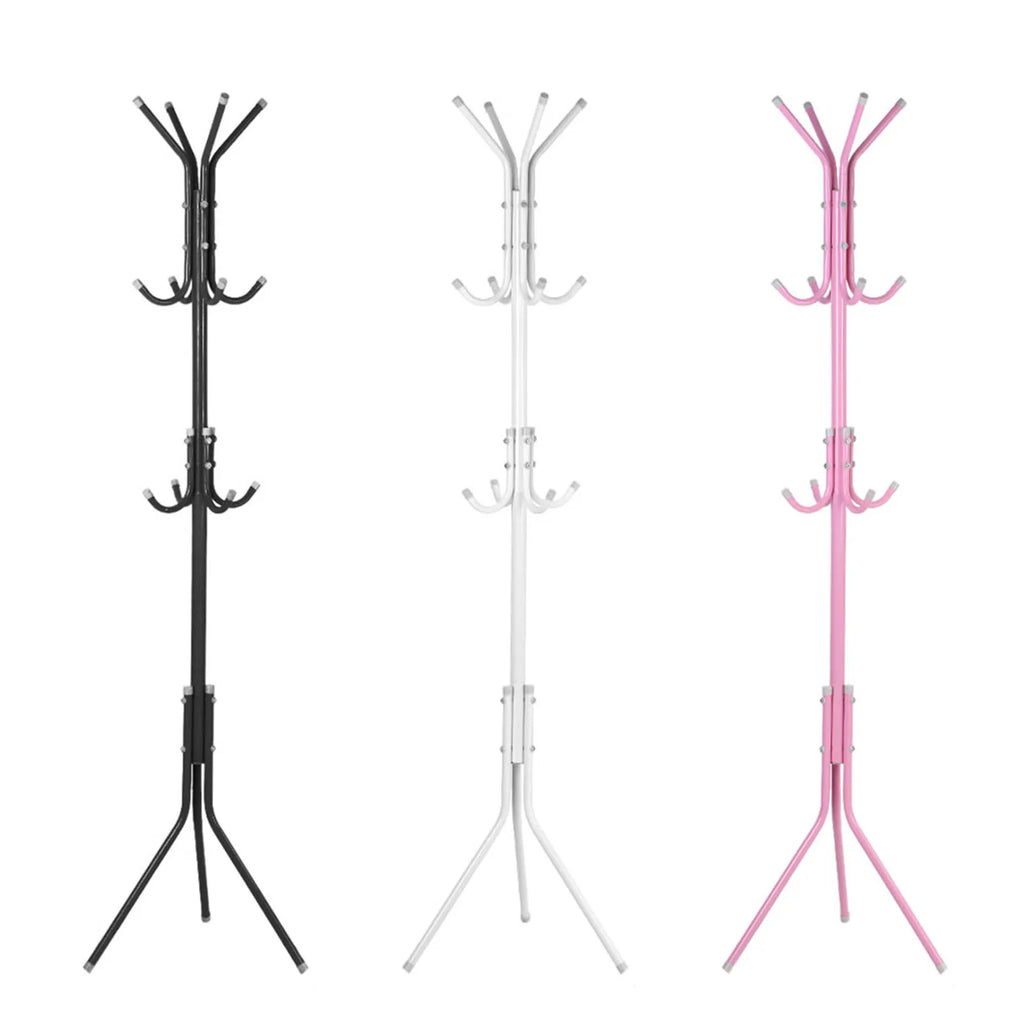 Clothes and Hats Rack Metal Multi Hooks Mobile and Convenient Coat Rack for Home Living Room Hangers Clothes Rack Stand