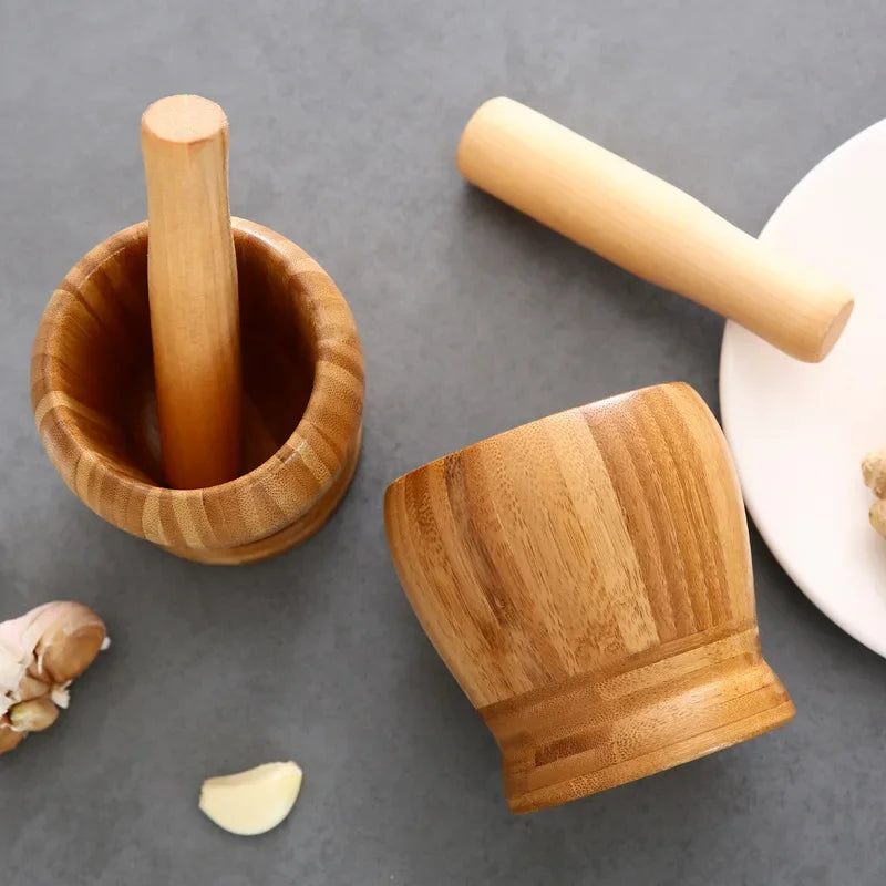 Nature Bamboo Mashed Garlic Garlic Herb Spice Mixing Grinding Crusher  Kitchen Gadgets Accessories