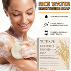 Rice Water Brightening Soap 60g - Moisturizing Deep Cleansing, Safe & Gentle for Sensitive Skin, for Face & All Body